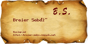 Breier Sebő névjegykártya